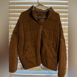 Forever 21 Oversized Brown Zip-up Coat